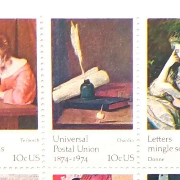 1974 -US#1530 - 37 - 10c Universal Postal Union Plate Block of 8 - Picture 4 of 10